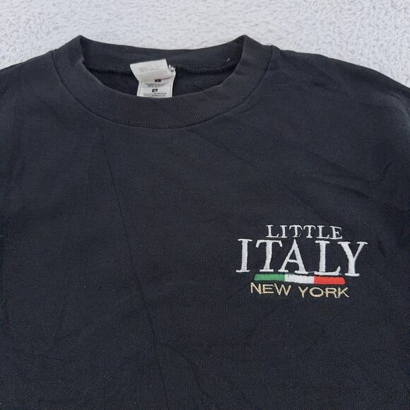 Little Italy New York Sweatshirt Mens Large Crewneck Embroidered Pullover NYC - Picture 1 of 8